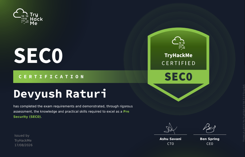 Pre Security (SEC0) Certification